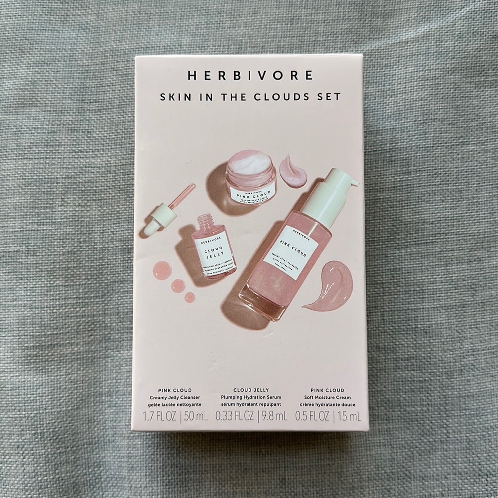 NIB Herbivore Skin in the Clouds Set NEW Pink Cloud